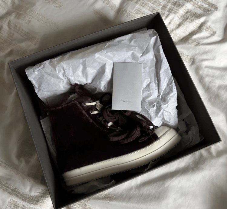 Rick Owens Luxor Pony Hair Ramones Amethyst - Size 44