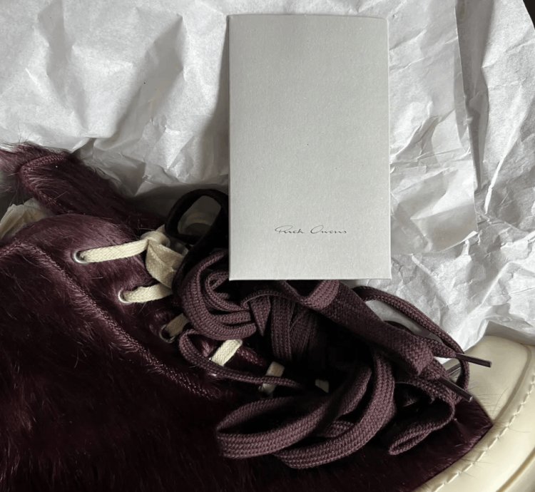 Rick Owens Luxor Pony Hair Ramones Amethyst - Size 44