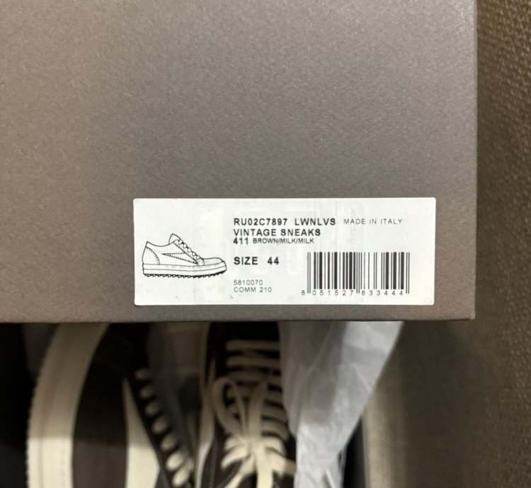 RICK OWENS LUXOR VINTAGE SNEAKER BROWN FW23