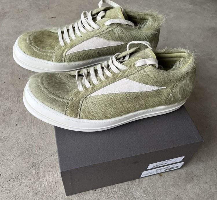 Rick Owens Luxor Vintage Sneaker Dirty Acid Pony Fur 45