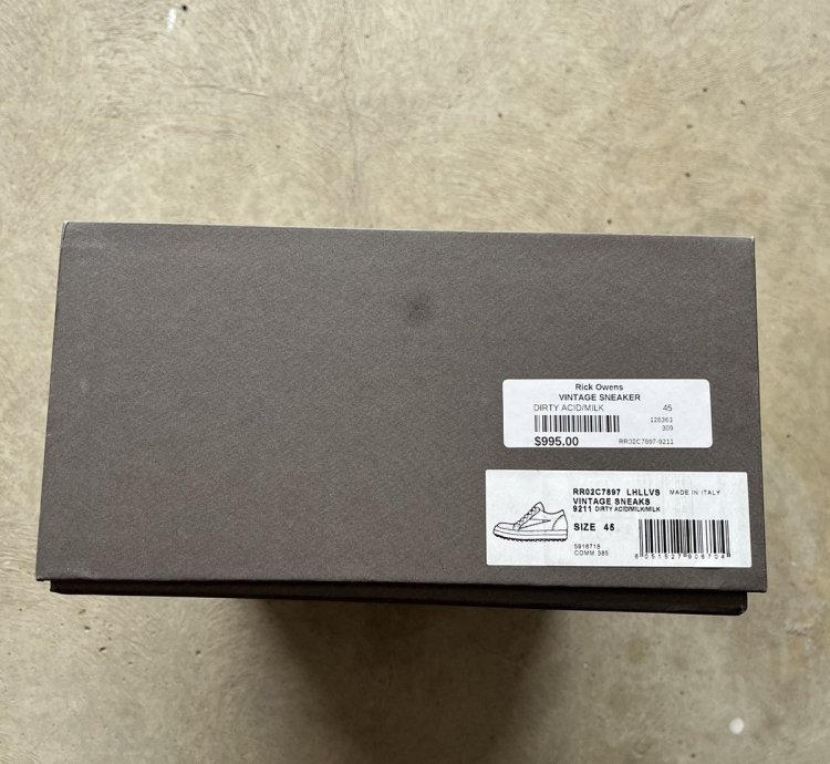 Rick Owens Luxor Vintage Sneaker Dirty Acid Pony Fur 45
