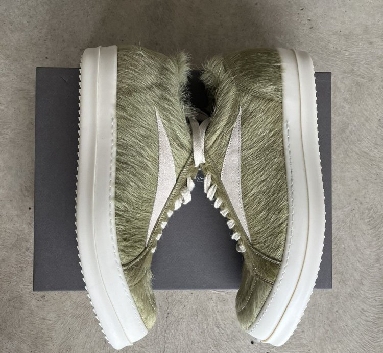 Rick Owens Luxor Vintage Sneaker Dirty Acid Pony Fur 45