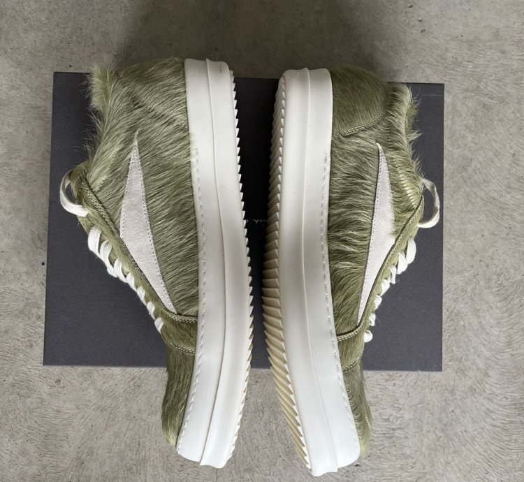Rick Owens Luxor Vintage Sneaker Dirty Acid Pony Fur 45
