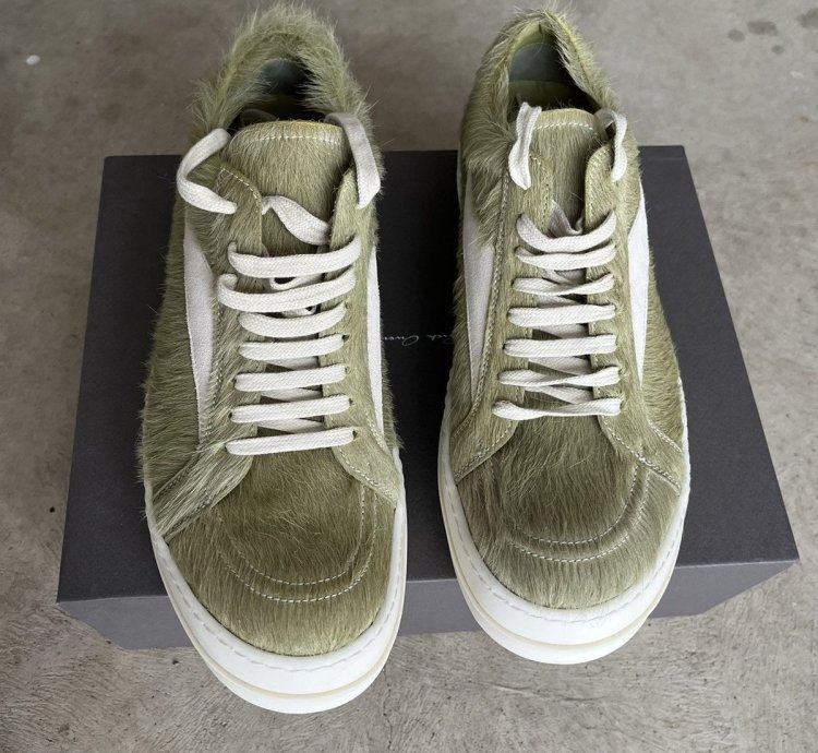 Rick Owens Luxor Vintage Sneaker Dirty Acid Pony Fur 45