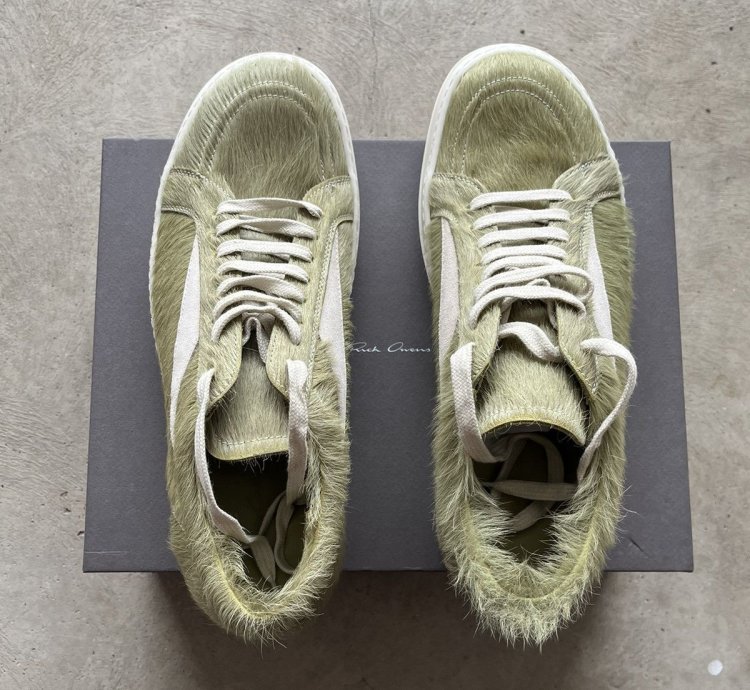 Rick Owens Luxor Vintage Sneaker Dirty Acid Pony Fur 45