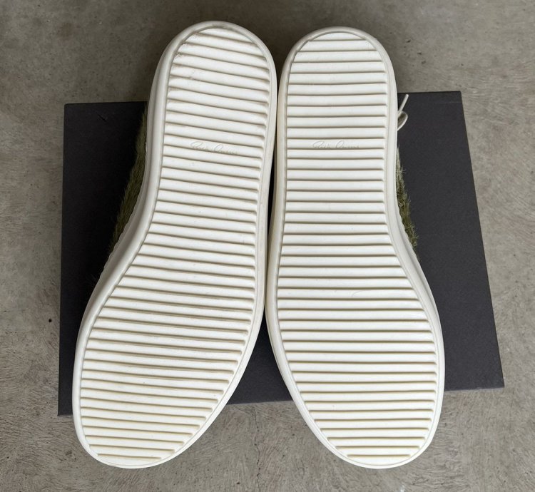 Rick Owens Luxor Vintage Sneaker Dirty Acid Pony Fur 45