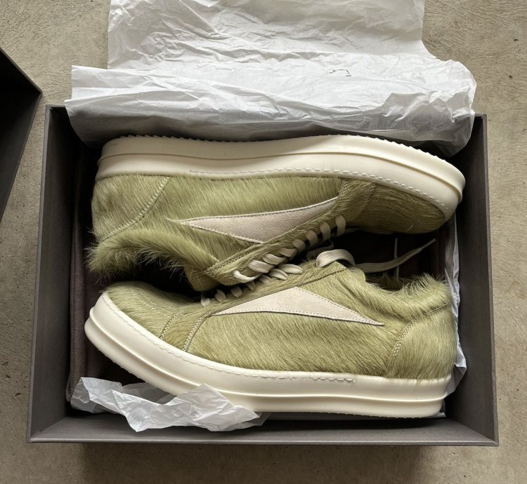 Rick Owens Luxor Vintage Sneaker Dirty Acid Pony Fur 45