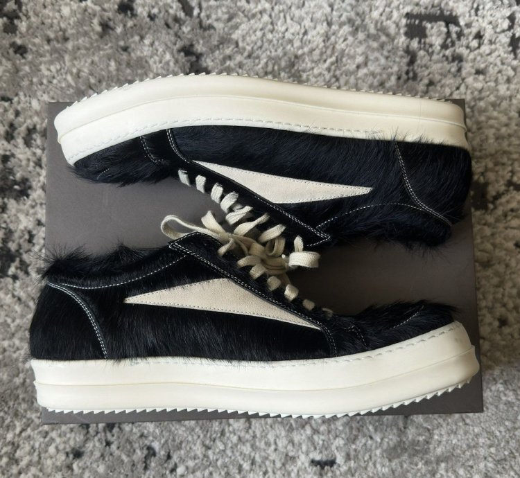 Rick Owens Mainline Calf Hair Vintage Sneakers