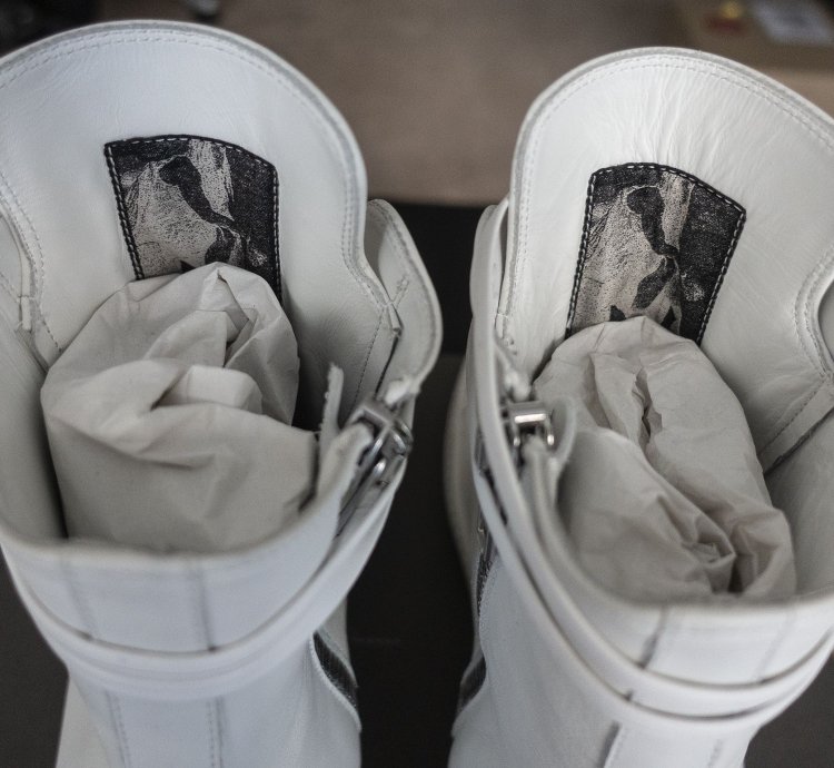 Rick Owens Mainline Chalk White Leather Ramones