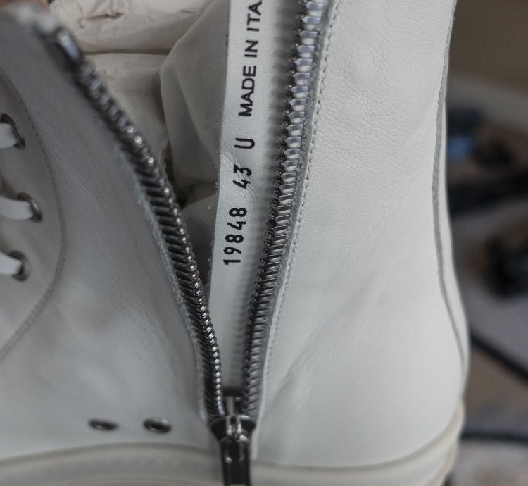 Rick Owens Mainline Chalk White Leather Ramones