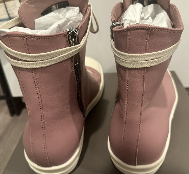 Rick Owens mainline leather ramones dusty pink size 46