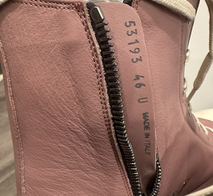 Rick Owens mainline leather ramones dusty pink size 46
