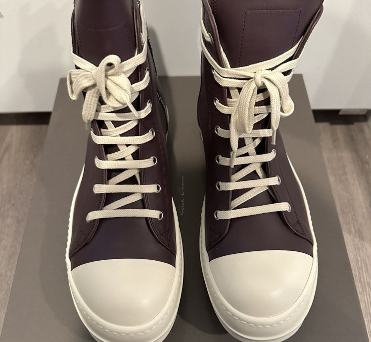 Rick Owens Mainline Leather Ramones High Amethyst Size 43