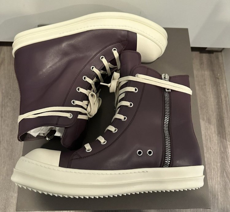 Rick Owens Mainline Leather Ramones High Amethyst Size 43