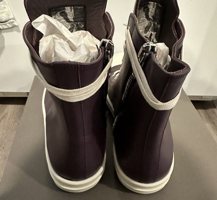 Rick Owens Mainline Leather Ramones High Amethyst Size 43