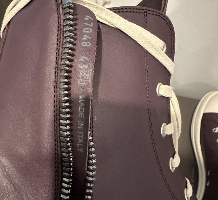 Rick Owens Mainline Leather Ramones High Amethyst Size 43