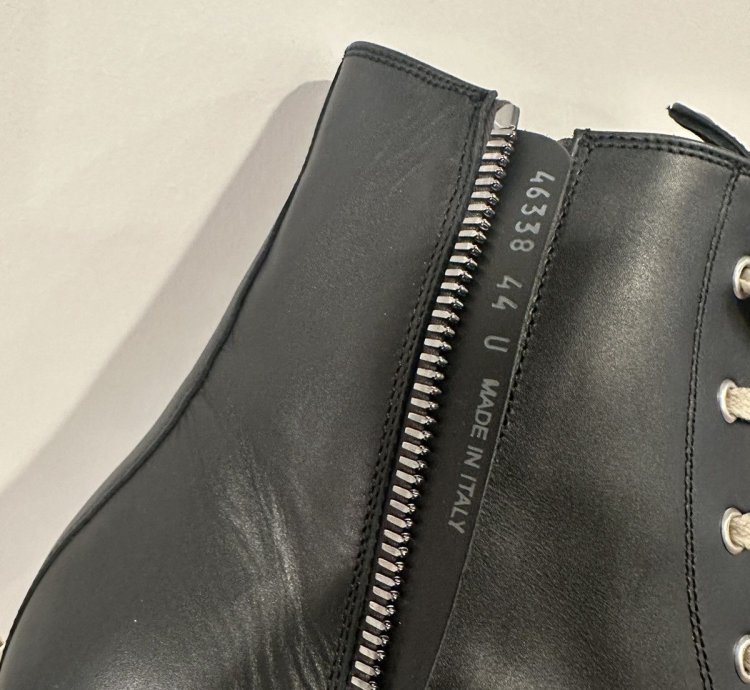 Rick owens mainline leather Ramones High Black Milk Size 44