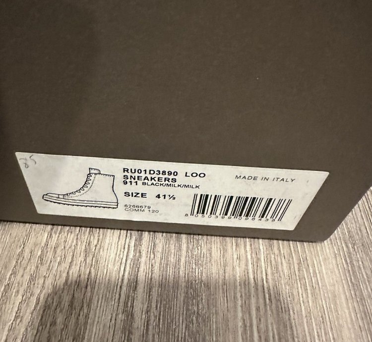 Rick Owens mainline leather ramones high black size 41 5