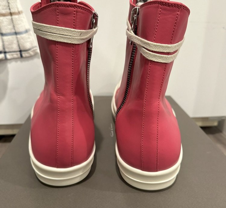 Rick Owens Mainline Leather Ramones High Hot Pink Size 46