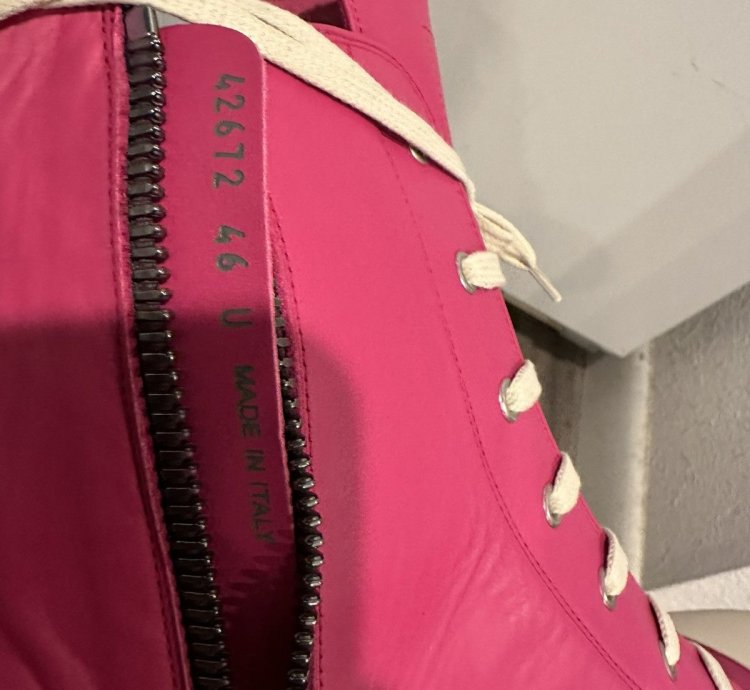 Rick Owens Mainline Leather Ramones High Hot Pink Size 46