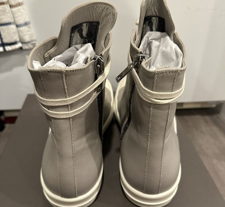 Rick owens mainline leather Ramones High pearl grey size 45