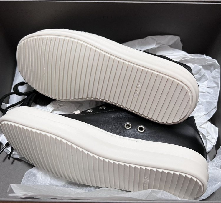 Rick owens mainline leather ramones low top sneakers sz39 5