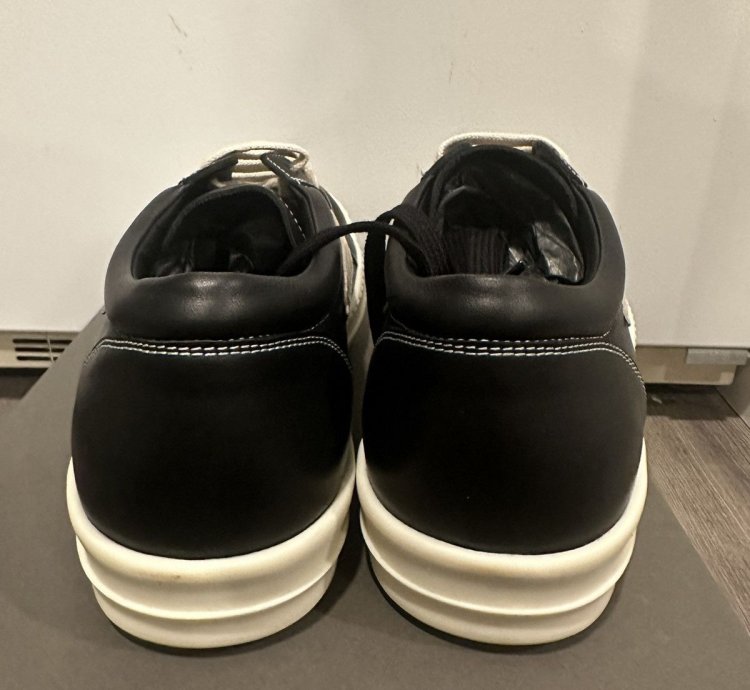 Rick Owens mainline leather vintage low black milk size 44