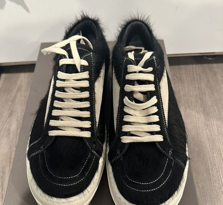 Rick Owens mainline pony hair vintage low black size 41 5