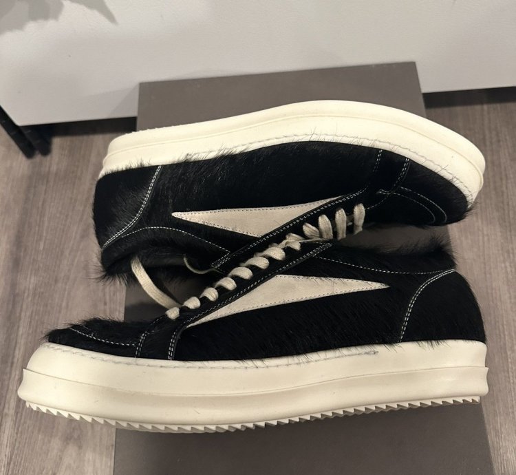 Rick Owens mainline pony hair vintage low black size 41 5