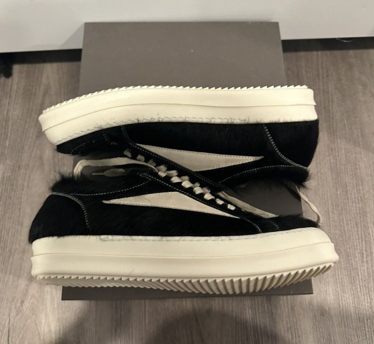 Rick Owens mainline pony hair vintage low black size 41 5