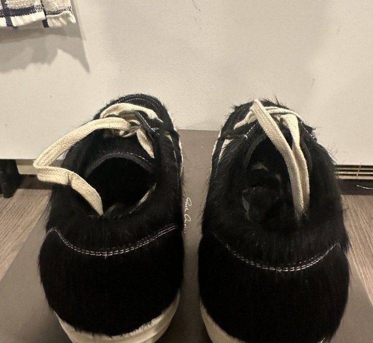 Rick Owens mainline pony hair vintage low black size 41 5