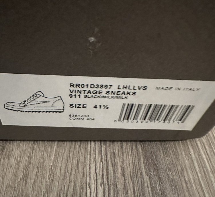 Rick Owens mainline pony hair vintage low black size 41 5