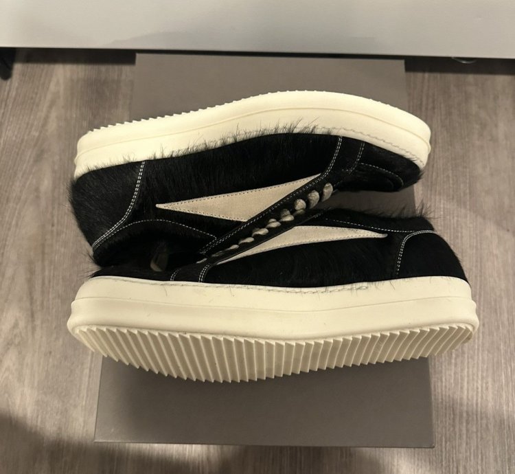 Rick Owens mainline pony hair vintage low vans black size 41