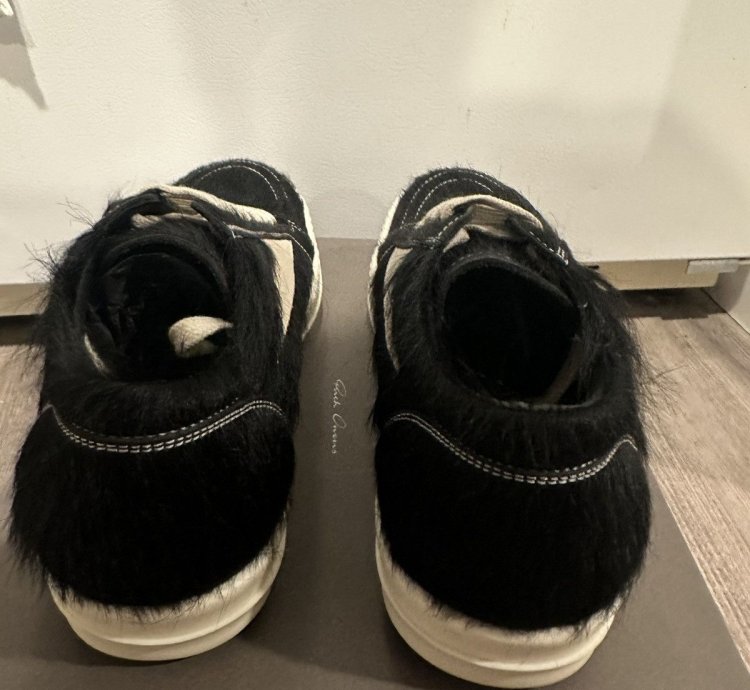 Rick Owens mainline pony hair vintage low vans black size 41