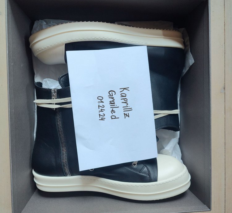 Rick Owens Mainline Ramones Hightop Leather Sneakers
