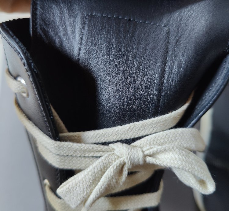 Rick Owens Mainline Ramones Hightop Leather Sneakers
