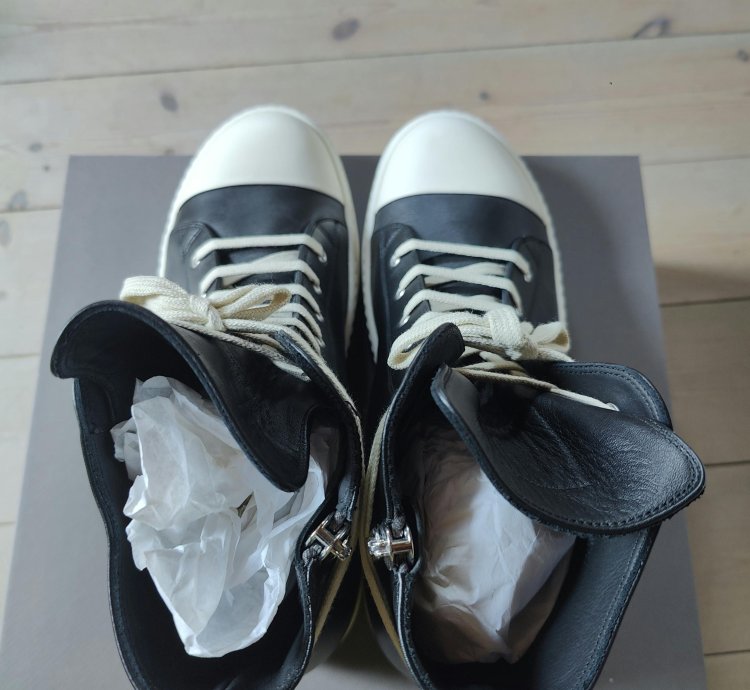 Rick Owens Mainline Ramones Hightop Leather Sneakers