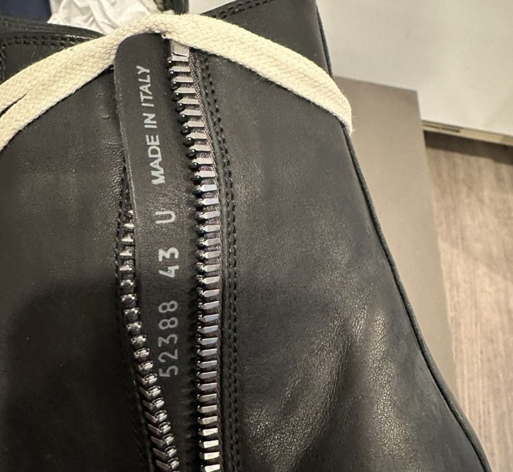 Rick Owens Mainline Washed Leather Ramones Black Siize 43