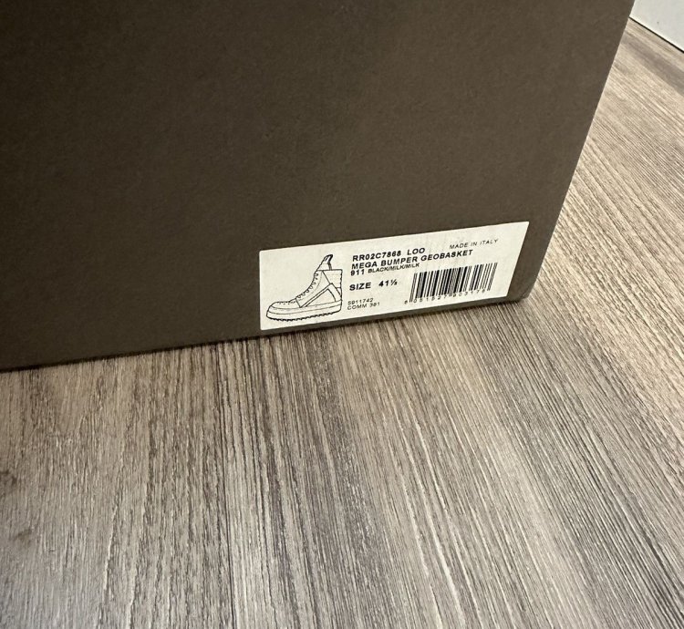 Rick Owens Megabumper Geobaskets Black Size 41 5