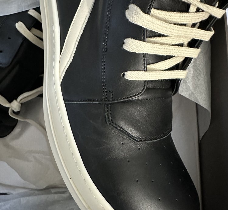 Rick Owens Men Black Geobasket High Top Leather Sneakers