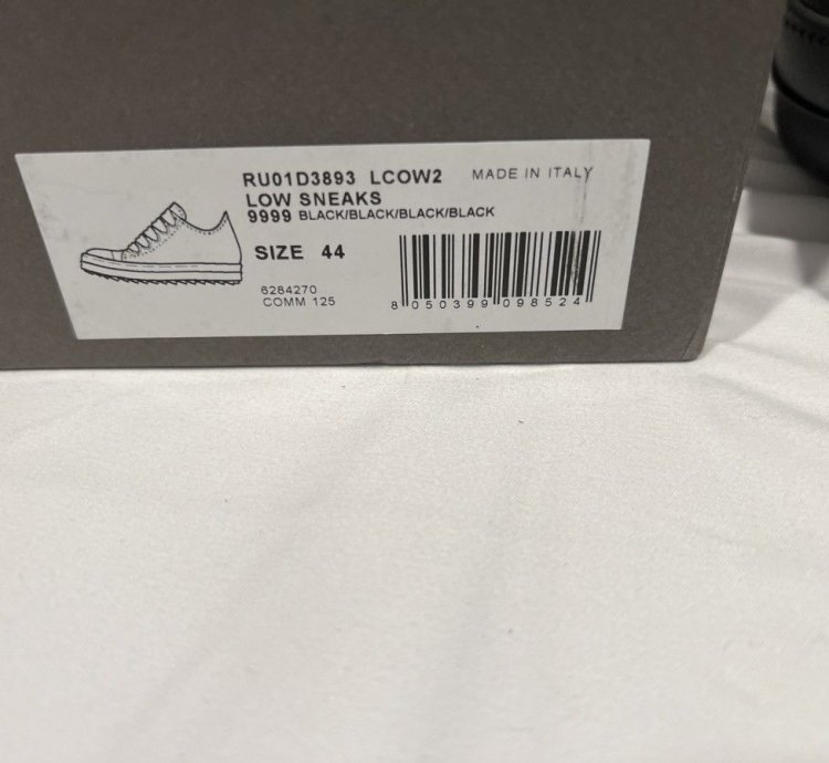 Rick Owens men low top sneakers 44 11