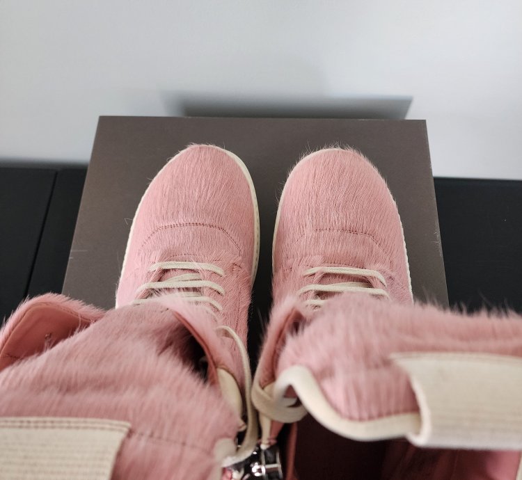 Rick Owens Pink Ponyhair Geobaskets Rare Runway