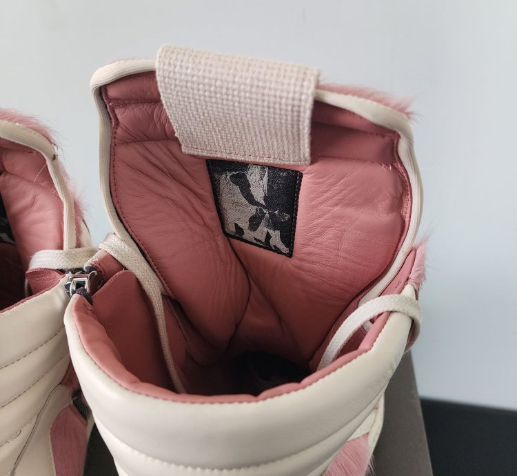 Rick Owens Pink Ponyhair Geobaskets Rare Runway