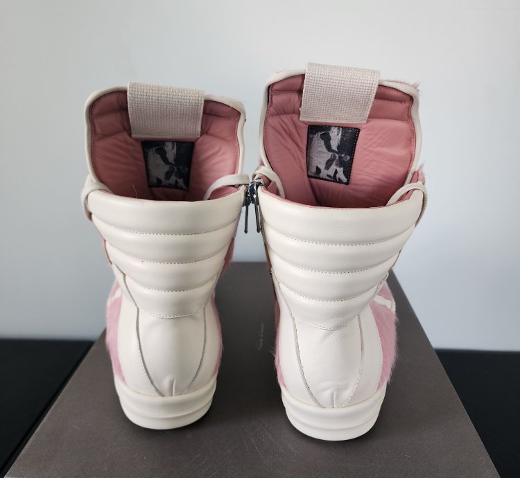 Rick Owens Pink Ponyhair Geobaskets Rare Runway