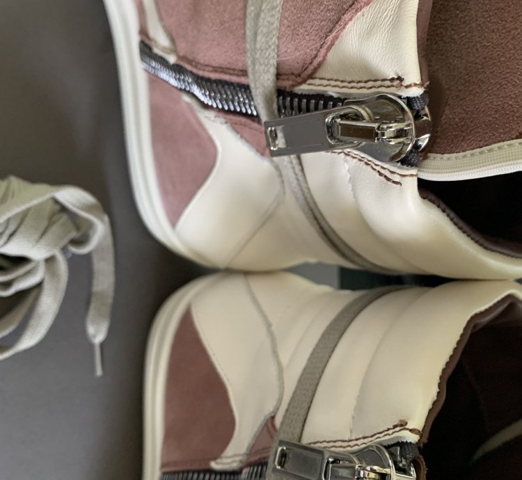 Rick Owens Pink Suede Geobasket High Sneakers