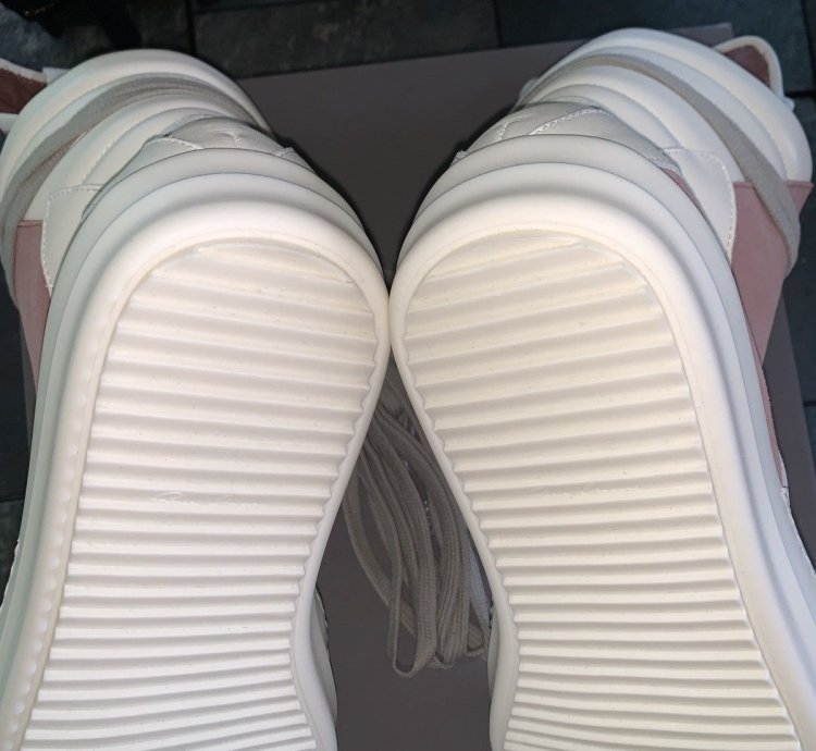 Rick Owens Pink Suede Geobasket High Sneakers