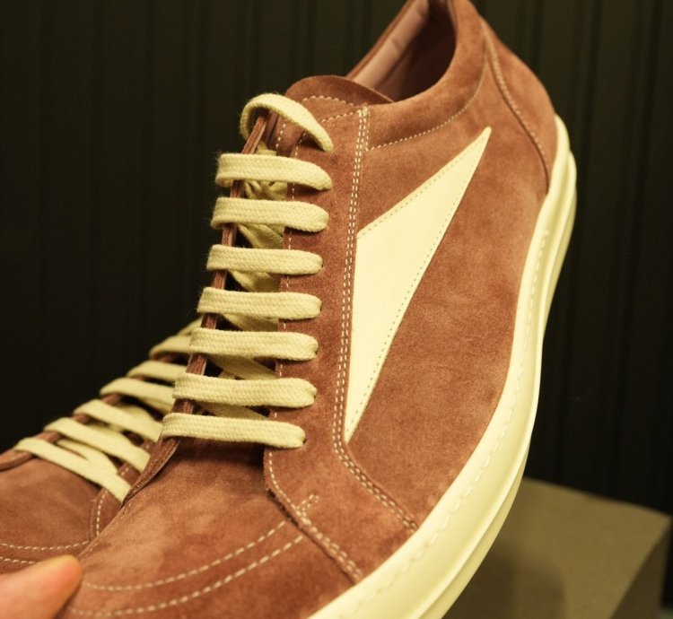 Rick Owens Pink Suede Vintage Sneakers