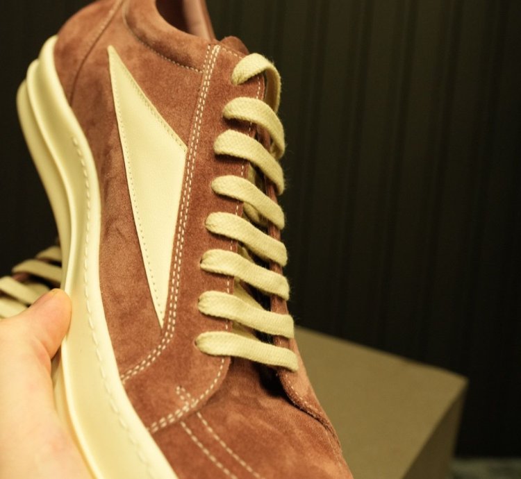 Rick Owens Pink Suede Vintage Sneakers