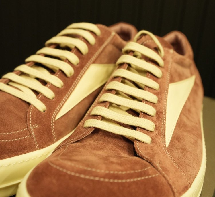 Rick Owens Pink Suede Vintage Sneakers
