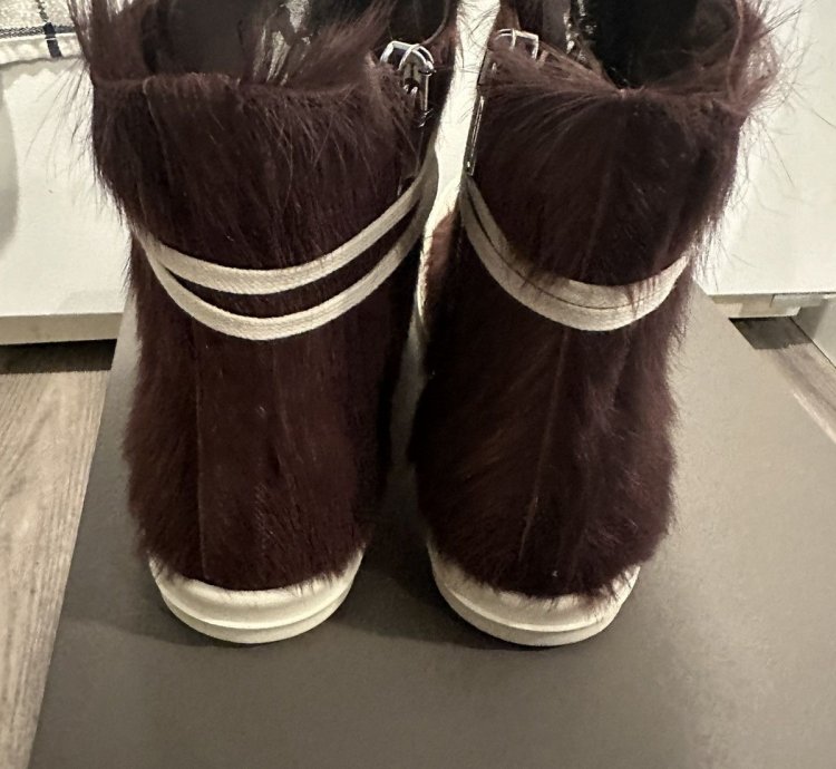 Rick Owens Pony Hair Cow Fur Ramones High Amethyst Size 43